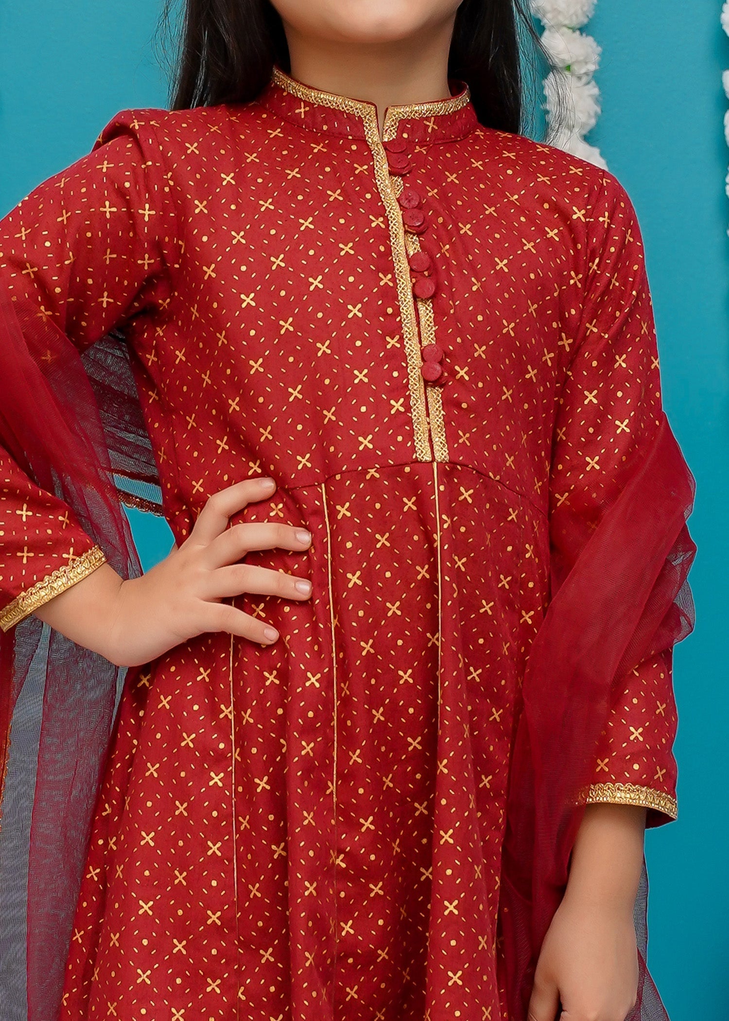 Eid Ki Khushiyan By Modest Stitched 3 Piece Cotton Frock Collection'2025-9280-Brn
