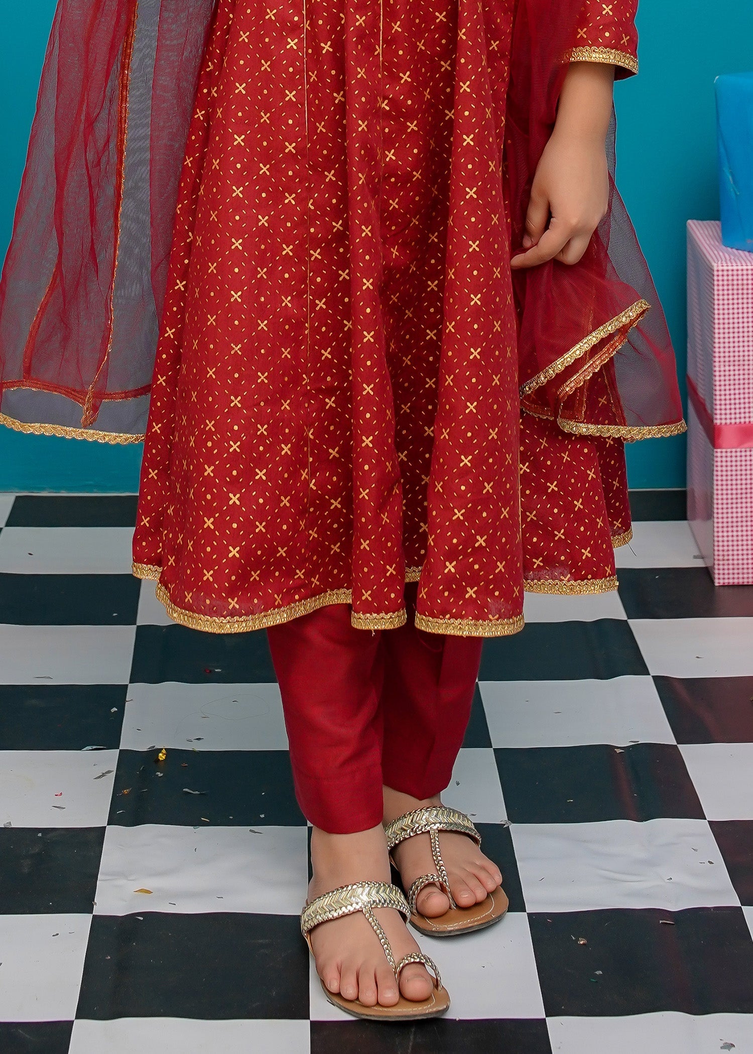 Eid Ki Khushiyan By Modest Stitched 3 Piece Cotton Frock Collection'2025-9280-Brn