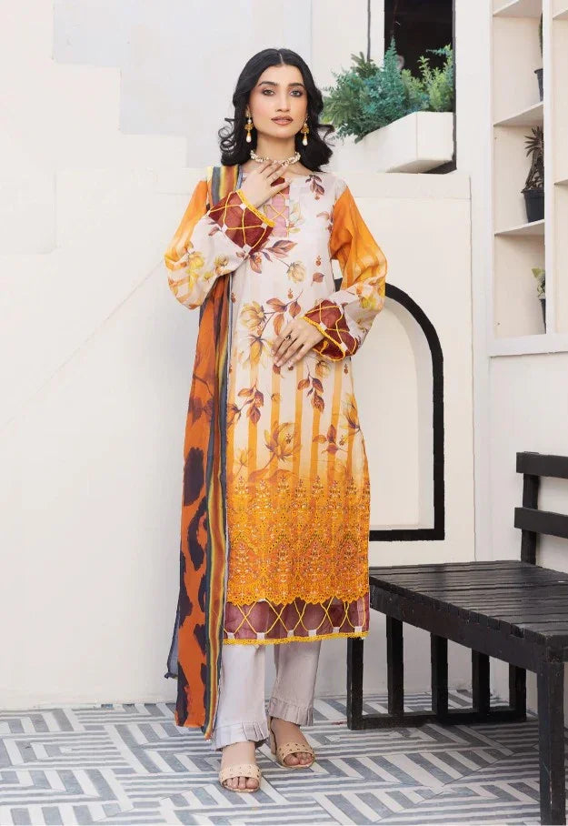 Dressline Unstitched 3 Piece Chikankari Emb Lawn Collection