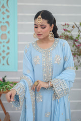Inara By Azmeerah Official Semi Stitched 3 Piece Chiffon Edit Collection'2024-04-Ayzel