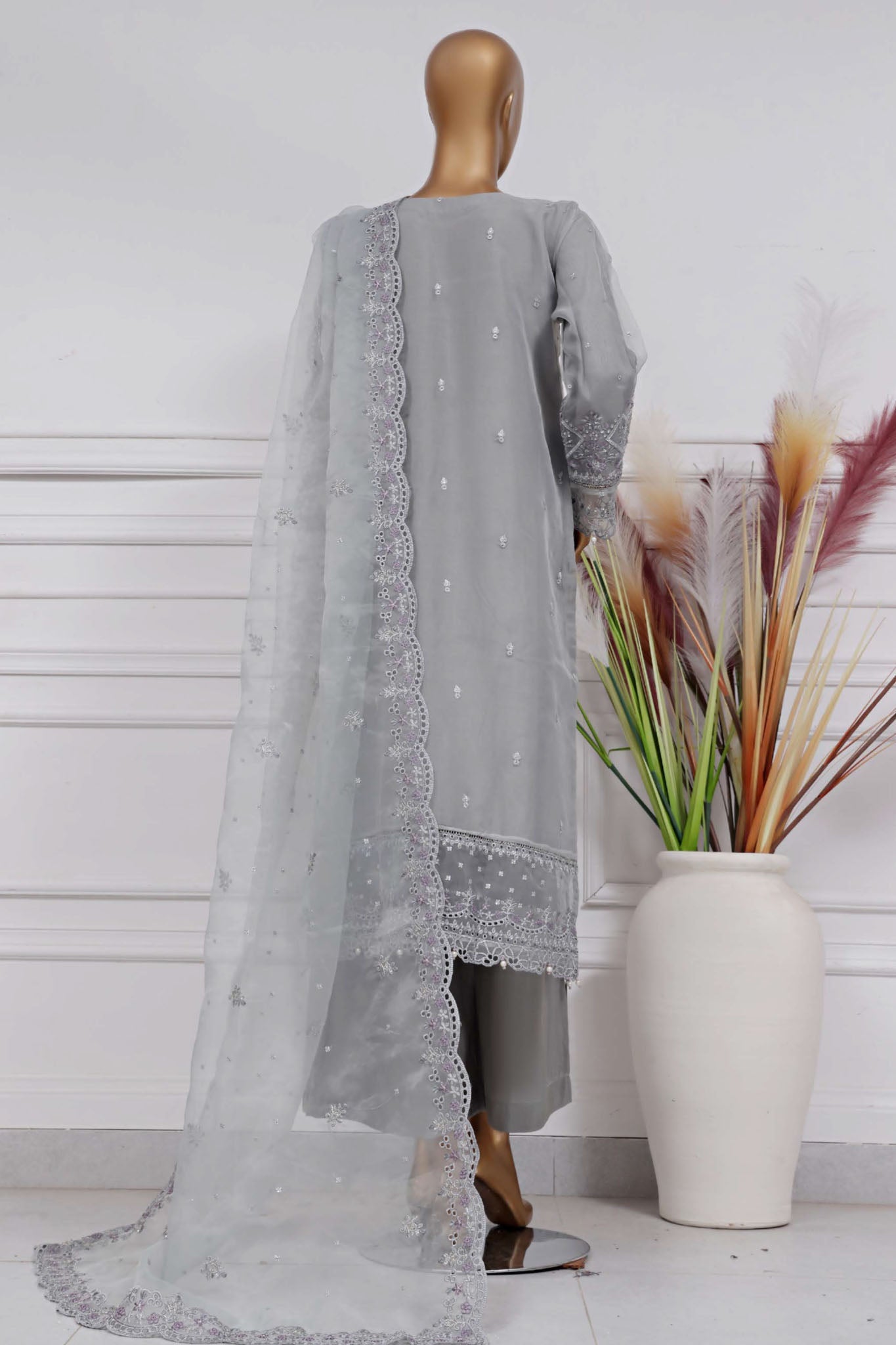 Mahpara by Sada Bahar Stitched 3 Piece Festive Formals Vol-15 Collection-B-29-Grey