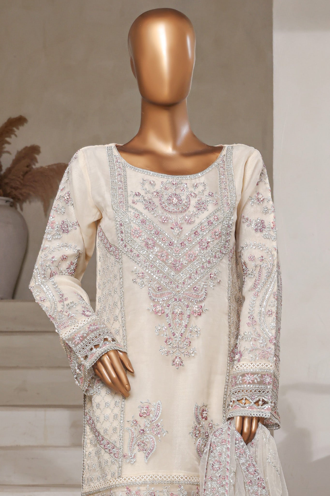 Mahpara by Sada Bahar Stitched 3 Piece Festive Formals Vol-16 Collection'2025-B-30-Off White
