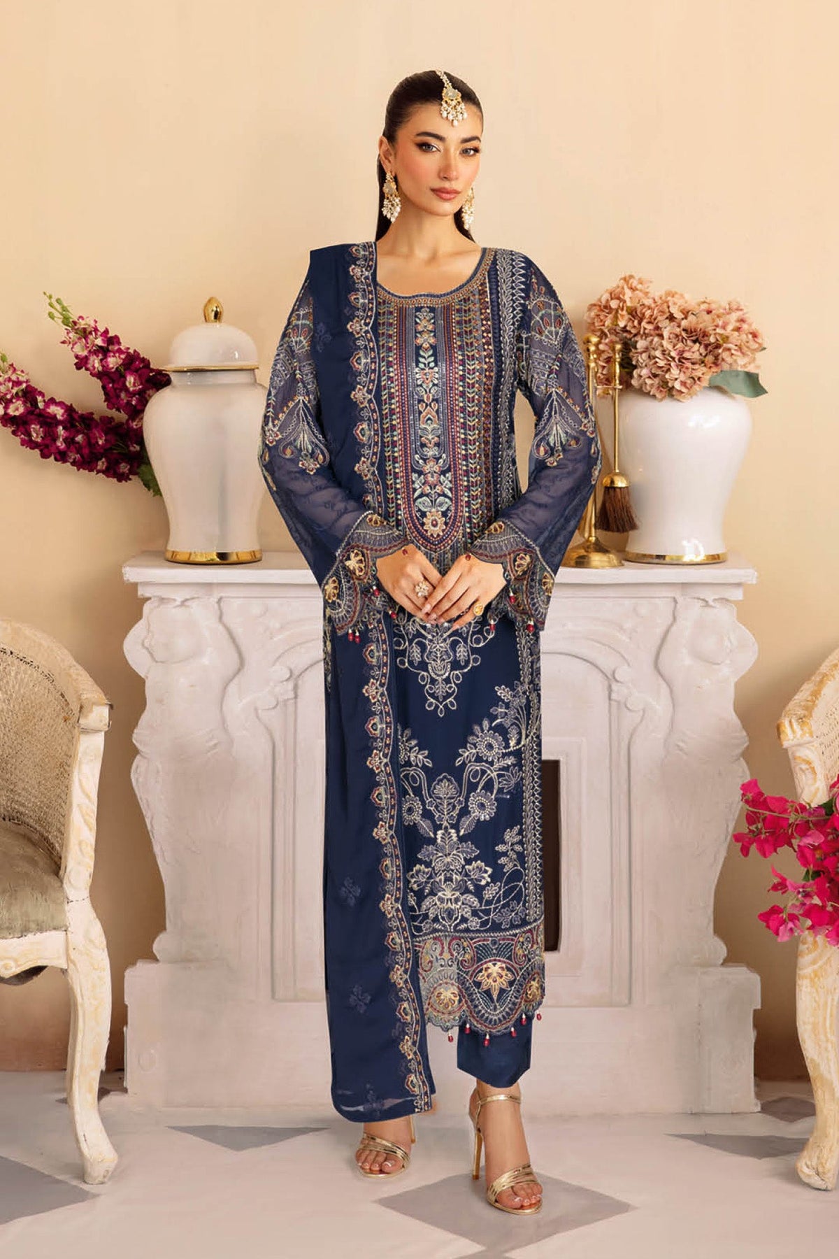 Sangeet by Ramsha Unstitched 3 Piece Chiffon Vol-03 Collection'2025-B-302