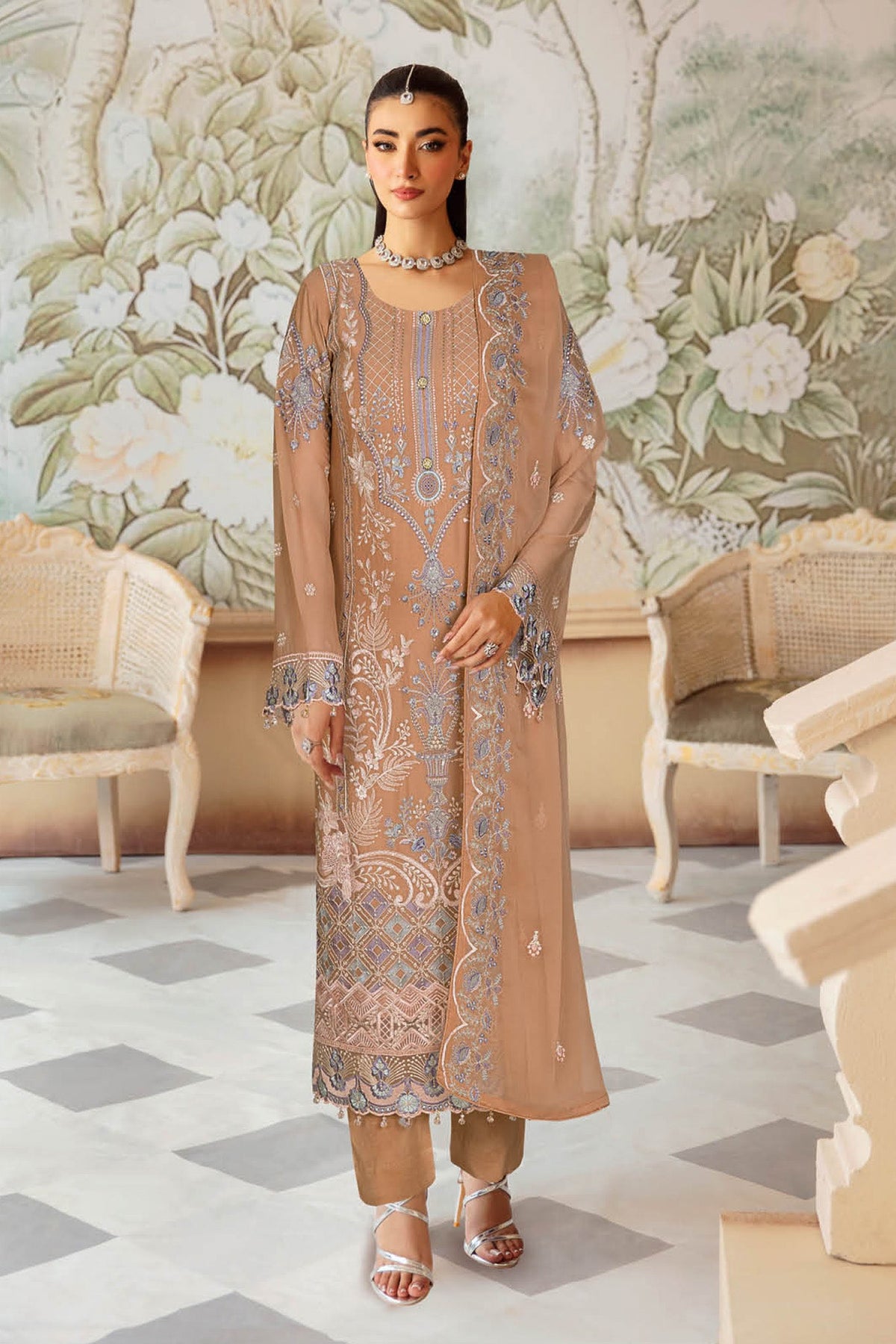 Sangeet by Ramsha Unstitched 3 Piece Chiffon Vol-03 Collection'2025-B-308