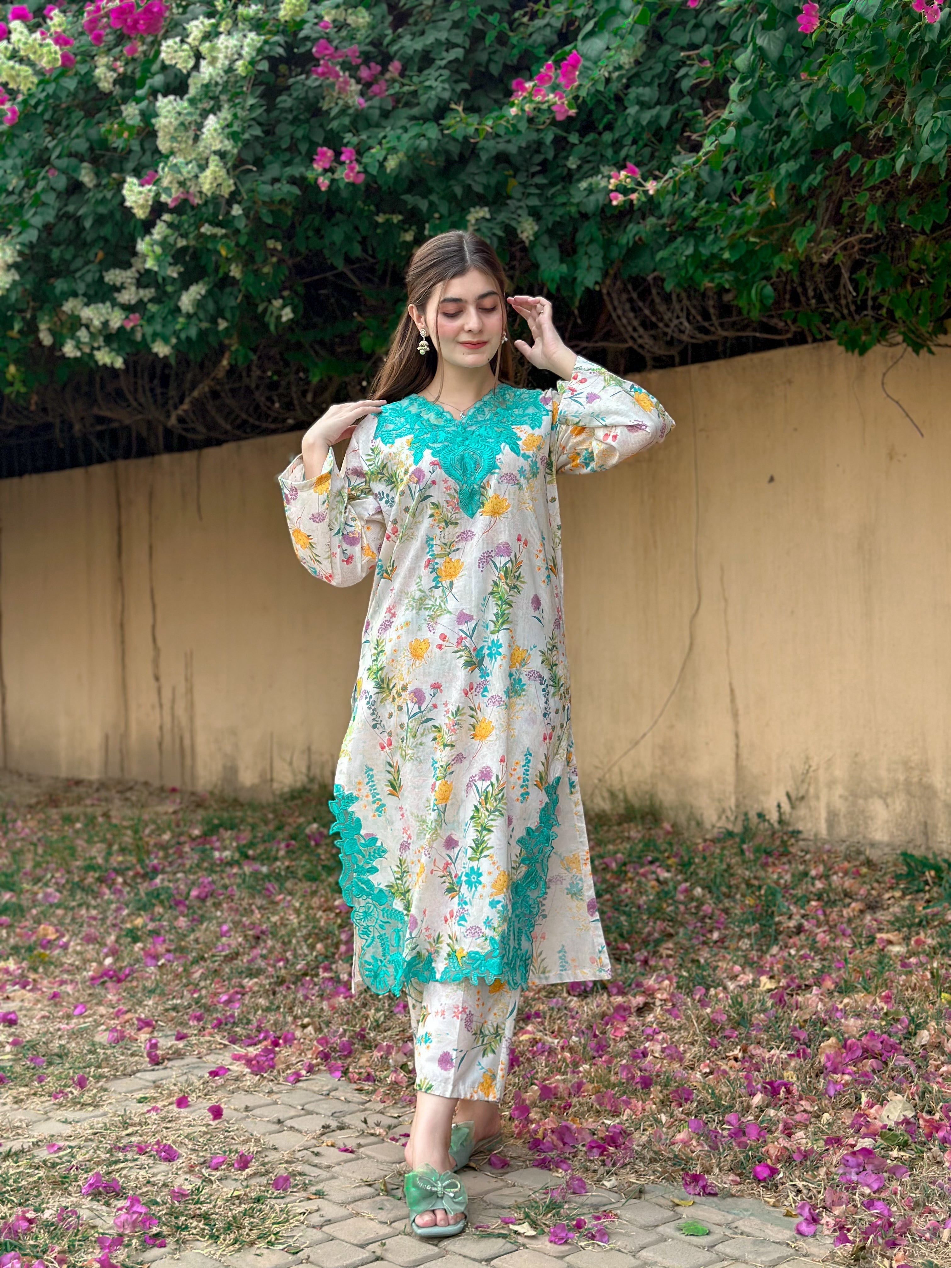BK Clothings Stitched 2 Piece Lawn Collection-Floral forast