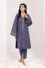 Blumm by Esra Stitched 2 Piece Printed Cambric Collection'2022-BES-07-Blue