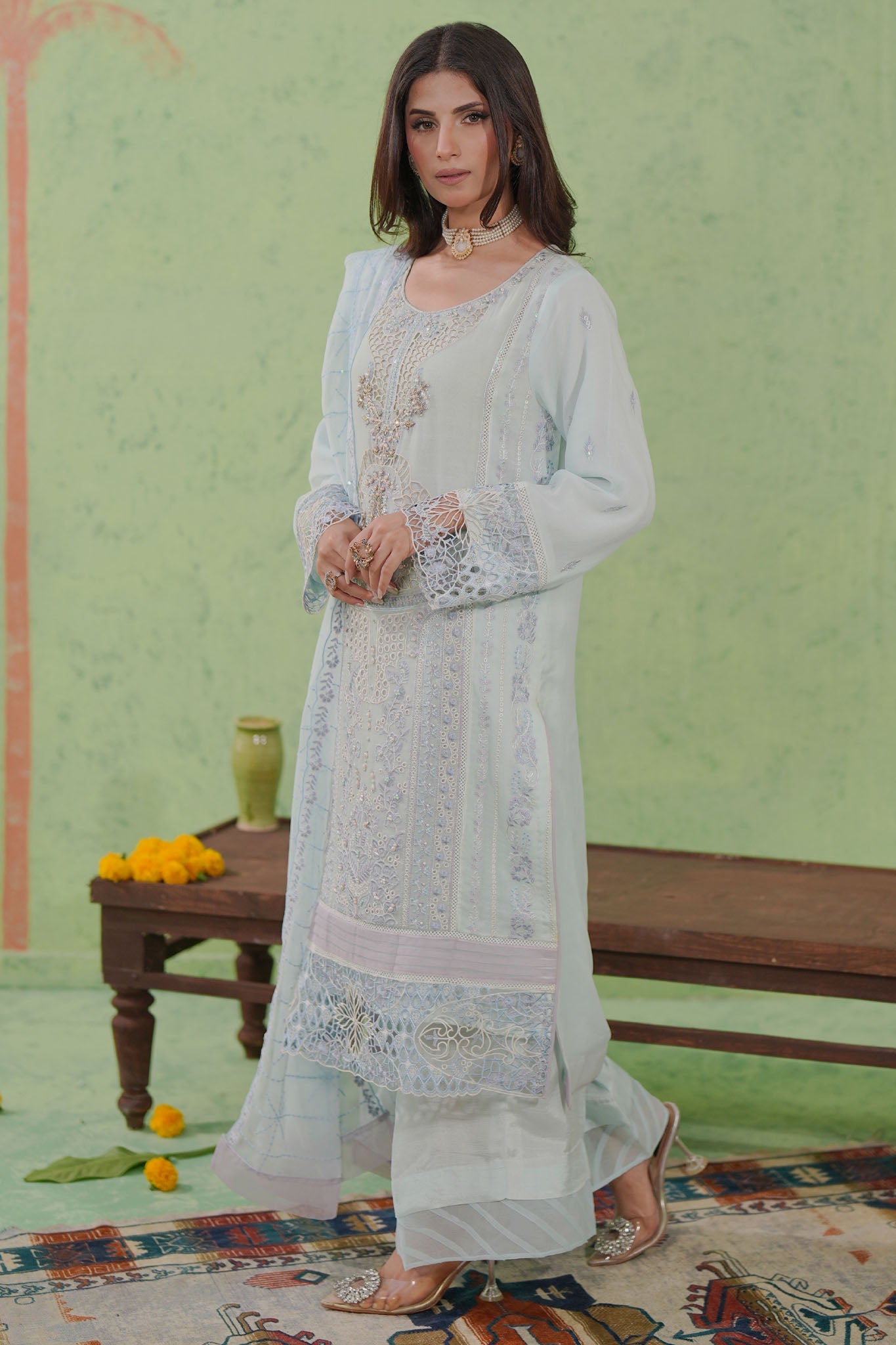 Bayan By Guzel Stitched 3 Piece Chiffon Formals Collection'2025-BG-01-Sapna