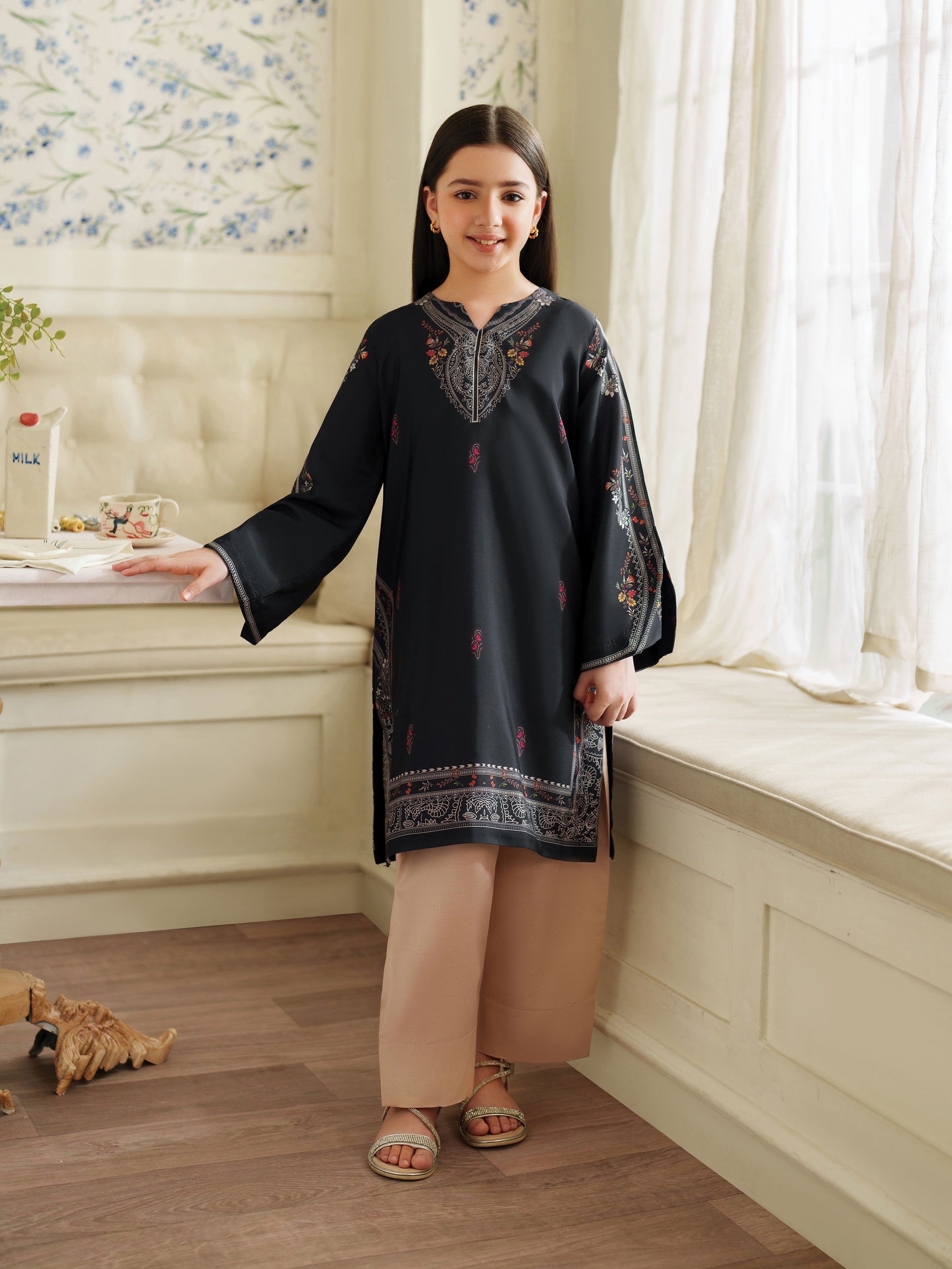 The Bloom Edit by Garnet Stitched 2 Piece Kids Summer Collection'2025-Black Bling