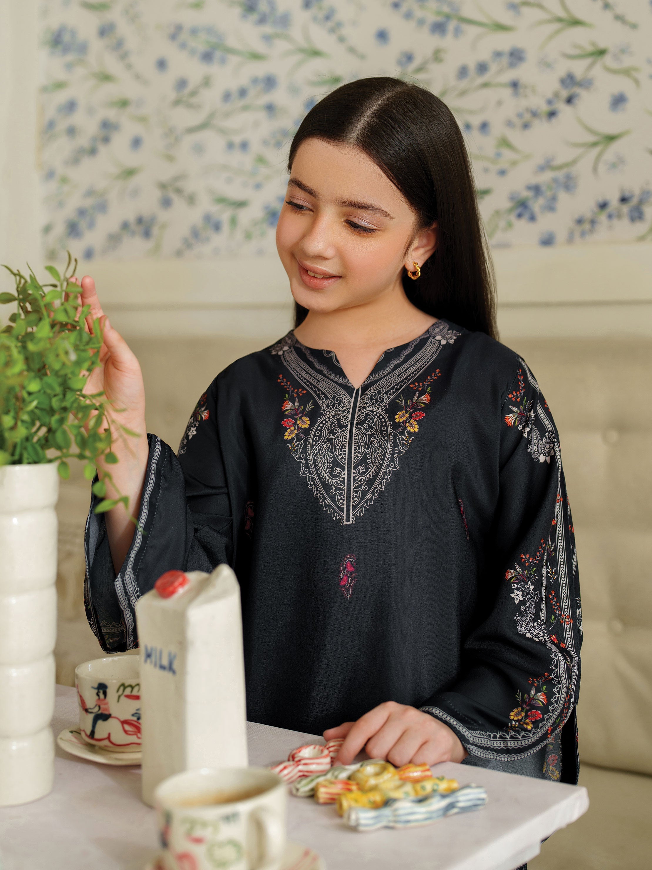 The Bloom Edit by Garnet Stitched 2 Piece Kids Summer Collection'2025-Black Bling