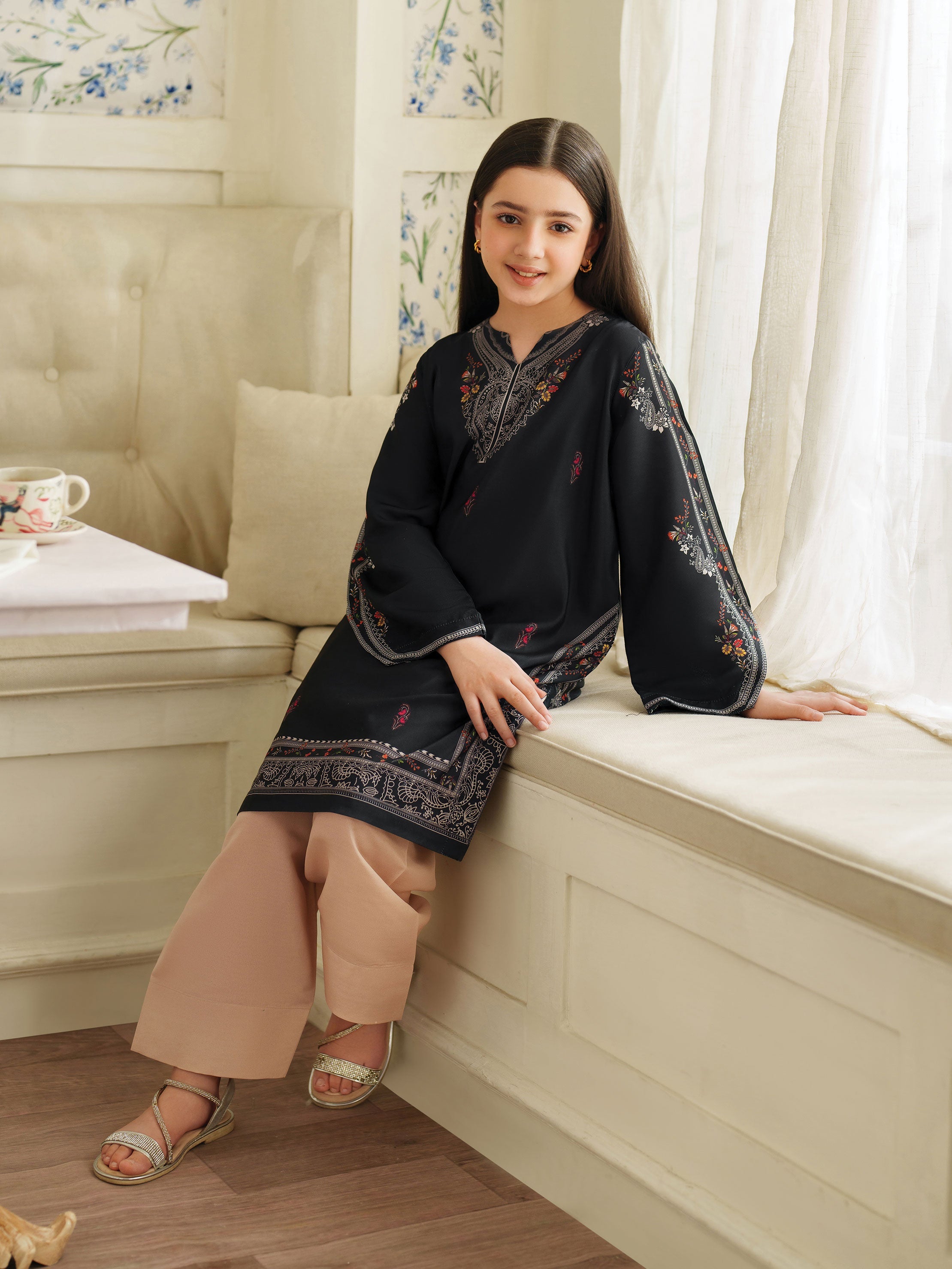The Bloom Edit by Garnet Stitched 2 Piece Kids Summer Collection'2025-Black Bling