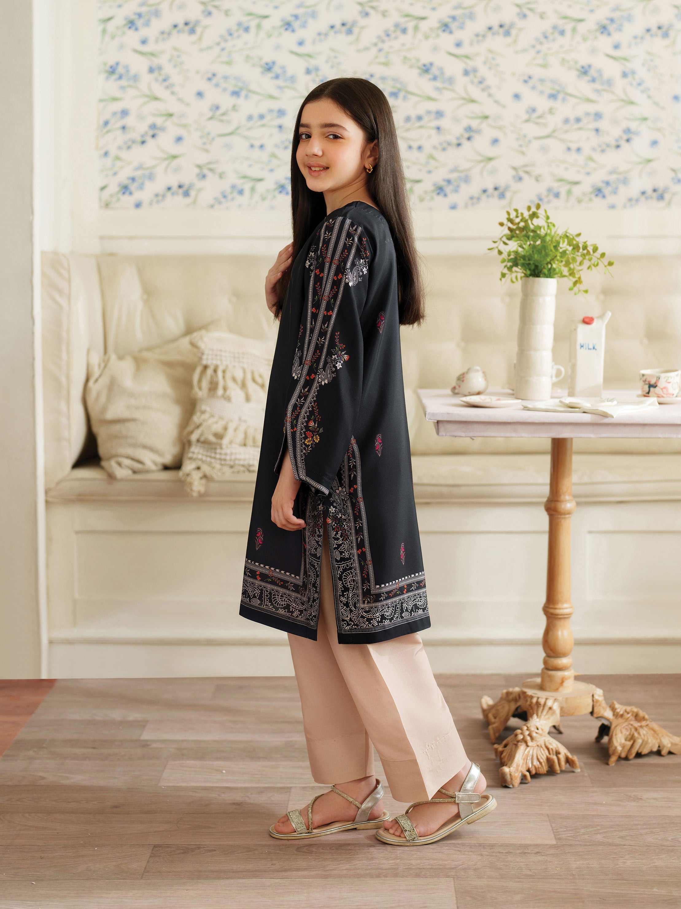 The Bloom Edit by Garnet Stitched 2 Piece Kids Summer Collection'2025-Black Bling