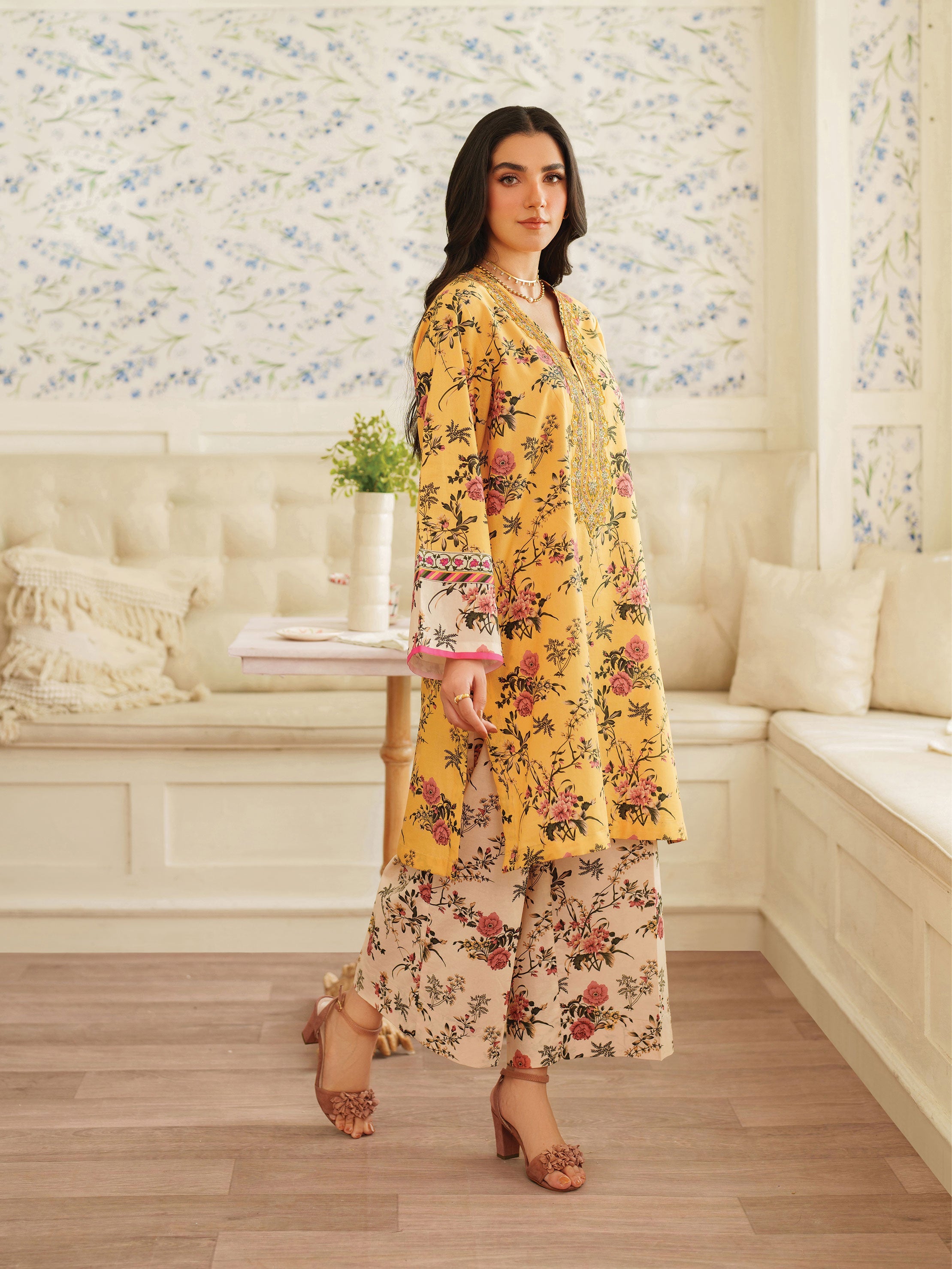 The Bloom Edit by Garnet Stitched 2 Piece Summer Collection'2025-Butter Drop