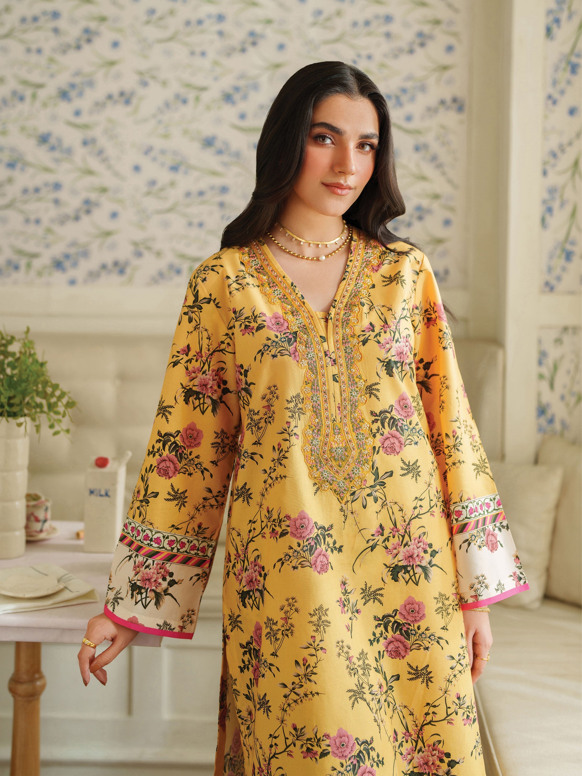 The Bloom Edit by Garnet Stitched 2 Piece Summer Collection'2025-Butter Drop