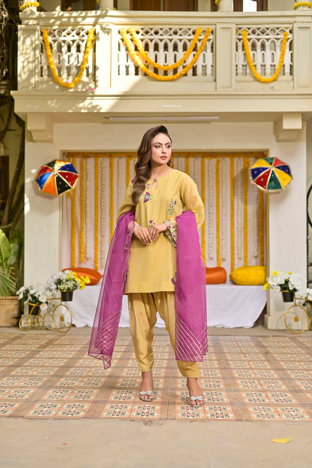 Silcot Stitched Summer Collection'2025-Marigold Bloom M-elegance