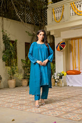 Silcot Stitched Summer Collection'2025-Azure Elegance  Formal Silk Ensemble