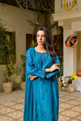 Silcot Stitched Summer Collection'2025-Azure Elegance  Formal Silk Ensemble