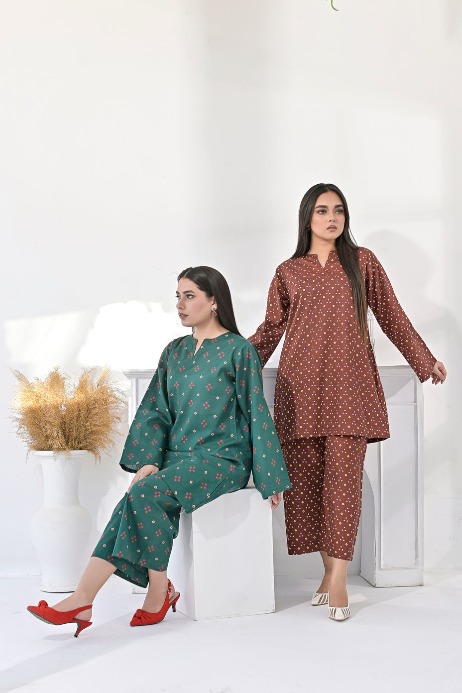 Silcot Stitched Summer Collection'2025-Petal Whispers Polka Dot Set