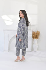 Silcot Stitched Summer Collection'2025-Indigo Mosaic Co-ord Set