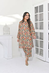 Silcot Stitched Summer Collection'2025-Boho Chic Printed Ensemble