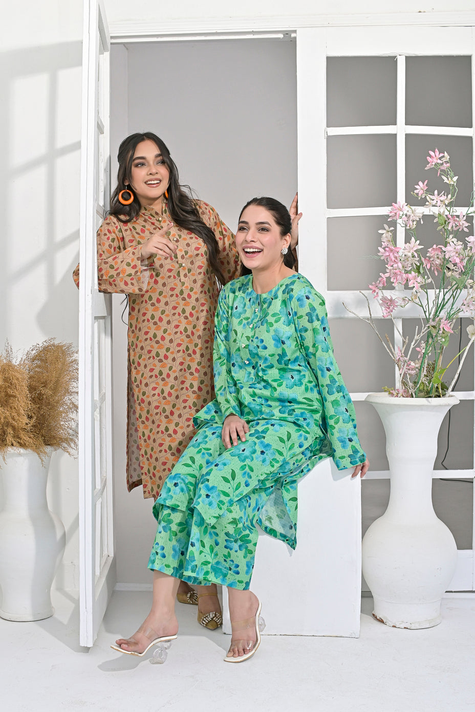 Silcot Stitched Summer Collection'2025-Autumn Bloom Printed Co-Ord Set