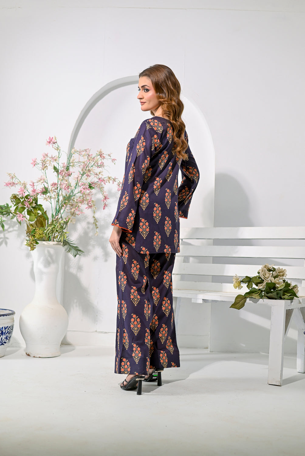 Silcot Stitched Summer Collection'2025-Midnight Bloom Co-Ord Set