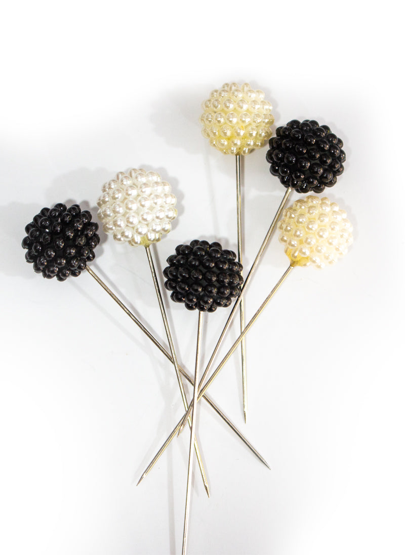 Hijab Ul Hareem Fancy Ball Pins B&W pack of 6