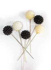 Hijab Ul Hareem Fancy Ball Pins B&W pack of 6
