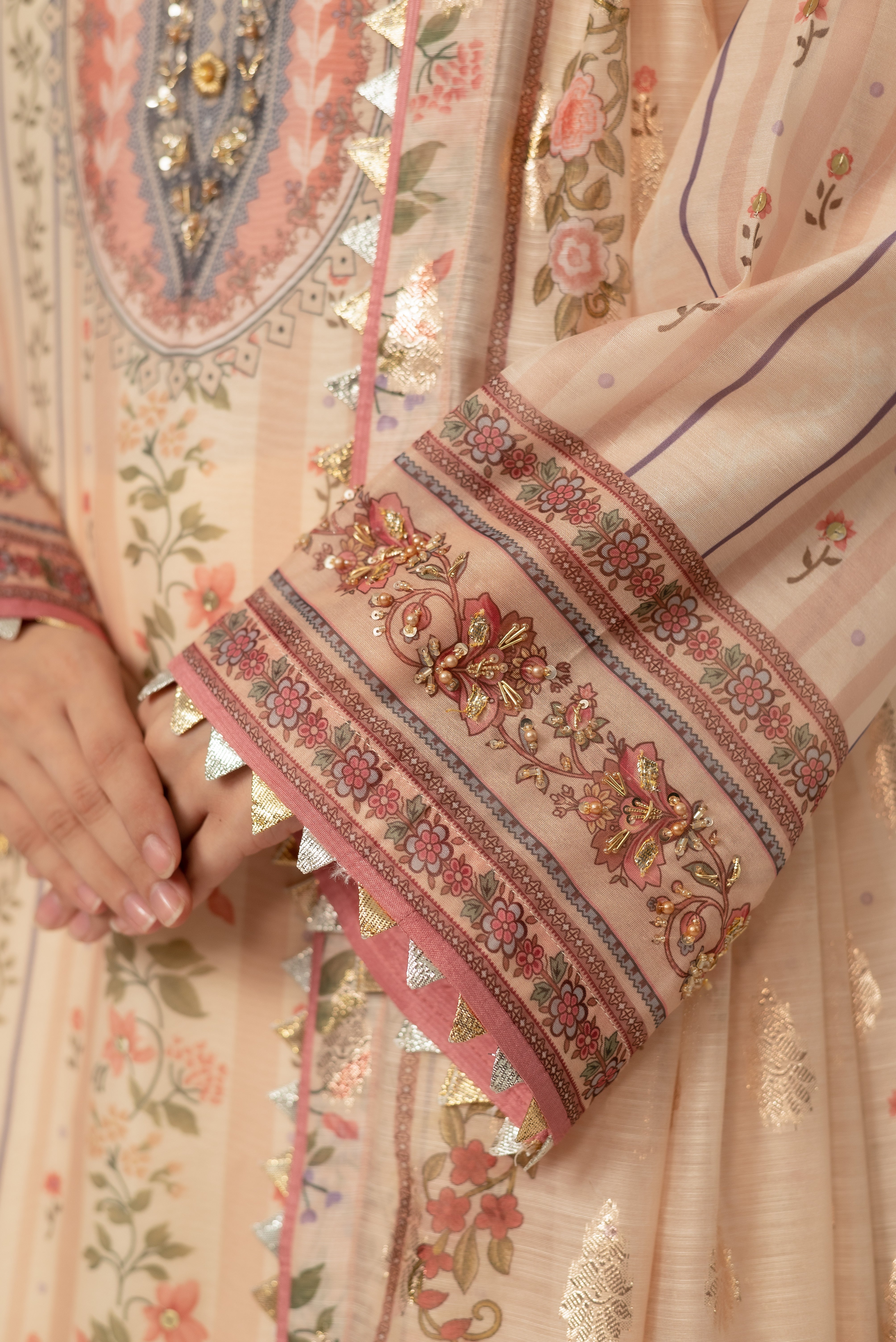 Lux Edit By Zaaviay Stitched Beige Bliss (Shirt & Duppatta)