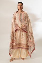 Lux Edit By Zaaviay Stitched Beige Bliss (Shirt & Duppatta)