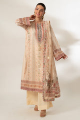 Lux Edit By Zaaviay Stitched Beige Bliss (Shirt & Duppatta)