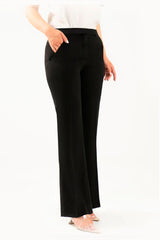 Morganite By Stitch Vibes Stitched Pants Collection'2024-Bell Bottom Pants Black