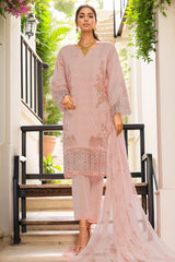 Bin Saeed Stitched 3 Piece Luxury Plain Cotton Vol-02 Collection-LF-1605-Pink