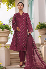 Bin Saeed Stitched 3 Piece Emb Lawn Frock Vol-03 Collection-SM-1640-Purple