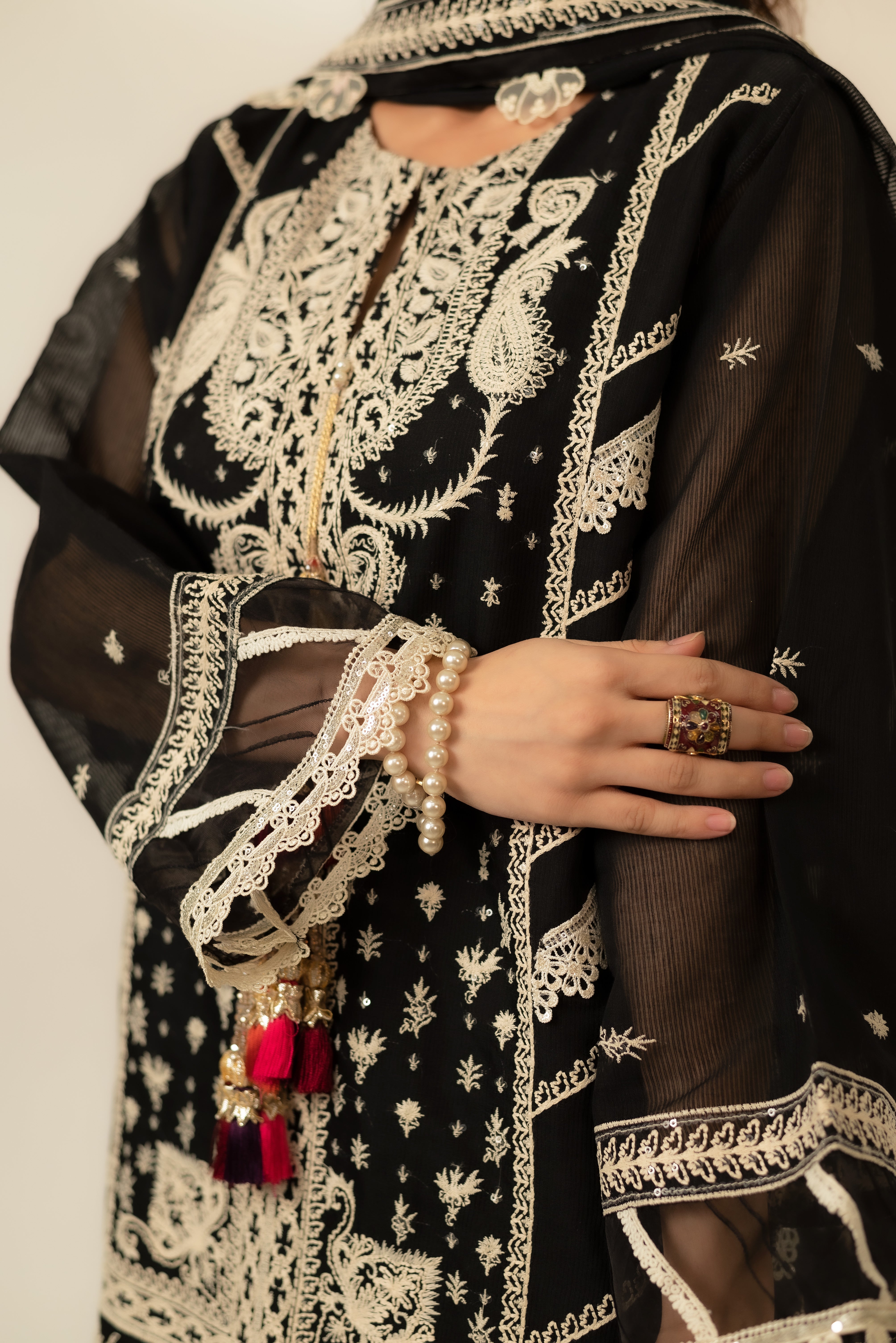 Lux Edit By Zaaviay Stitched Black Opal (Shirt & Duppatta)