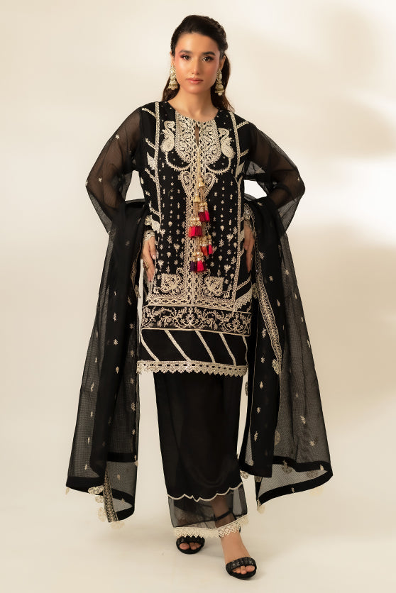 Lux Edit By Zaaviay Stitched Black Opal (Shirt & Duppatta)