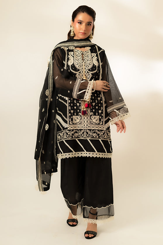 Lux Edit By Zaaviay Stitched Black Opal (Shirt & Duppatta)