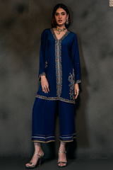 Lux Edit By Zaaviay Stitched Blue Majesty (Two Piece)