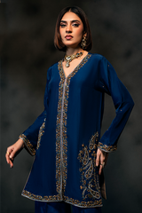 Lux Edit By Zaaviay Stitched Blue Majesty (Two Piece)