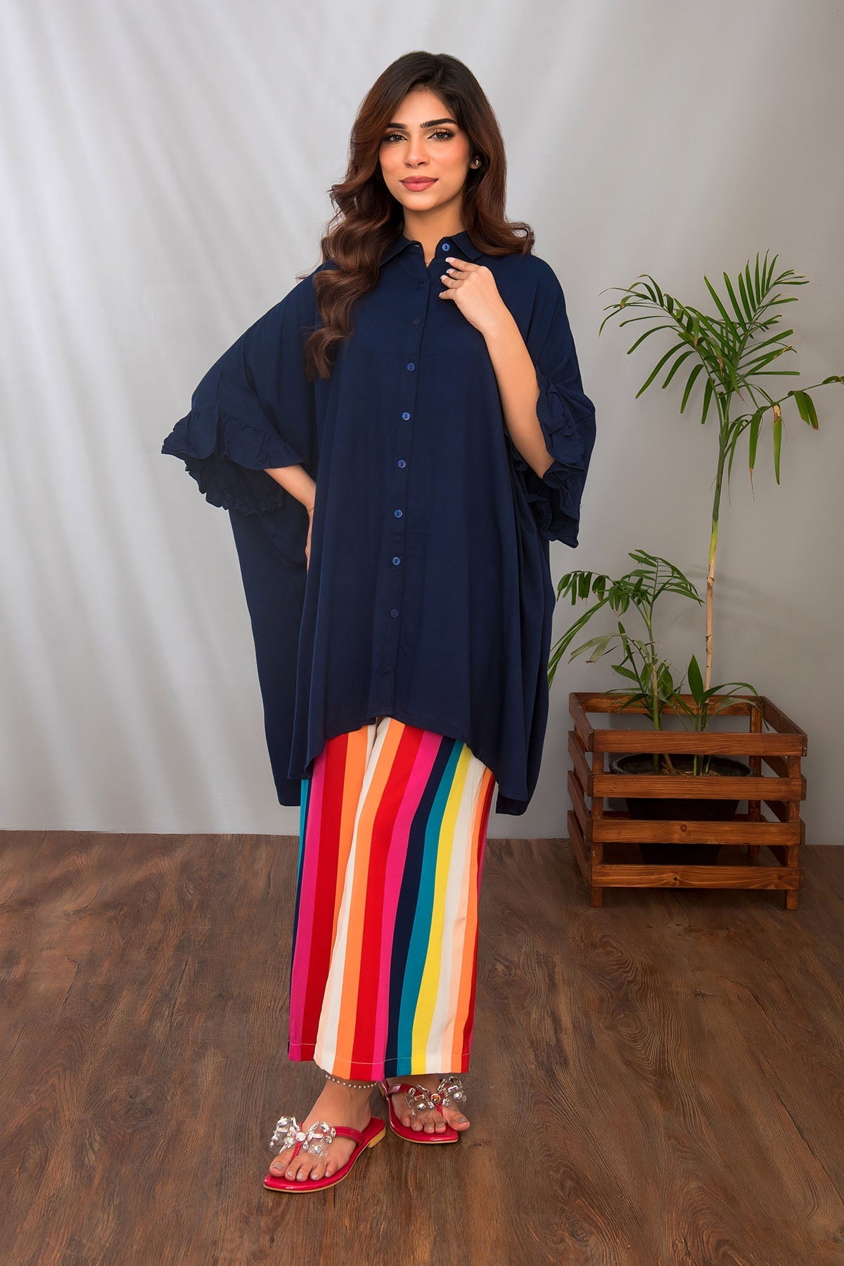 Broshia Linen 2 Pc Suit - Elegant and stylish women's wear from leading brands in Pakistan, crafted with soft linen fabric for a perfect fit and modern look.