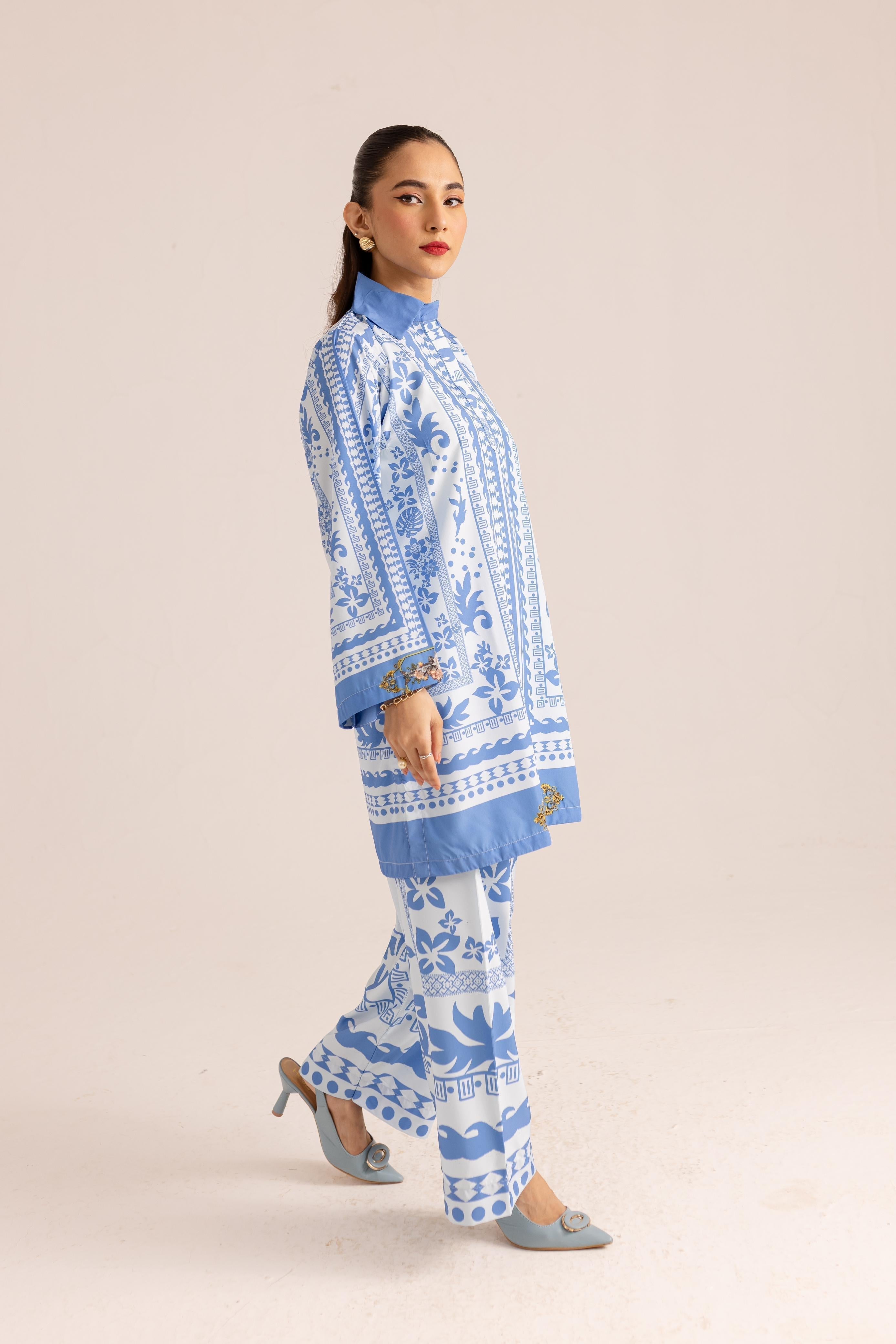 Zaib E Hoor Aqua Grace 2Pc Stitched Suit