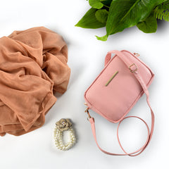 Fineur Mini Snakeskin Square Bag - Pink