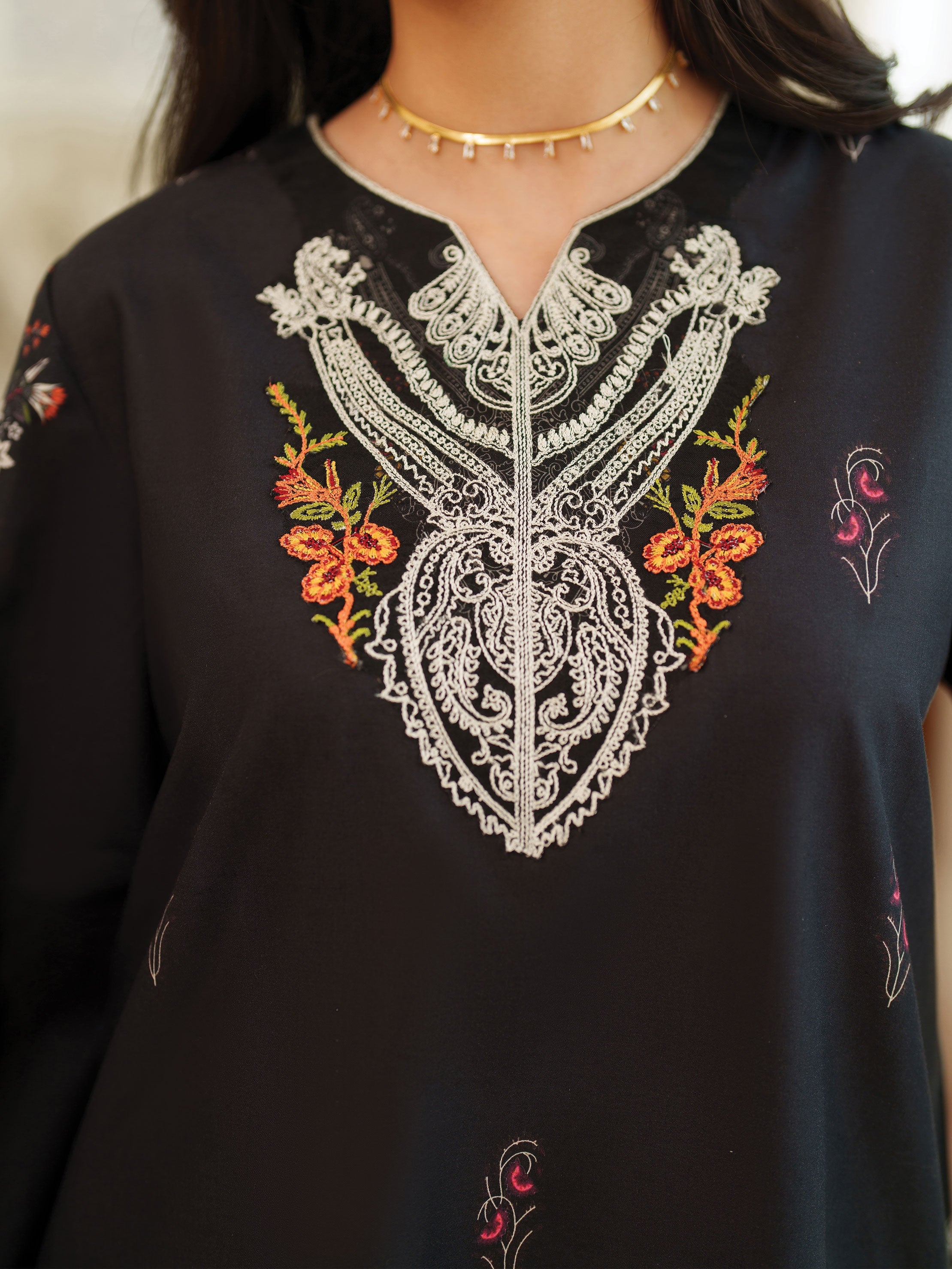 The Bloom Edit by Garnet Stitched 2 Piece Summer Collection'2025-Charcol Noir
