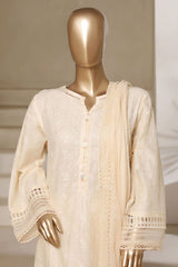 Sada Bahar Stitched 3 Piece Luxury Emb Chikankari Collection'2025-CK-CREAM