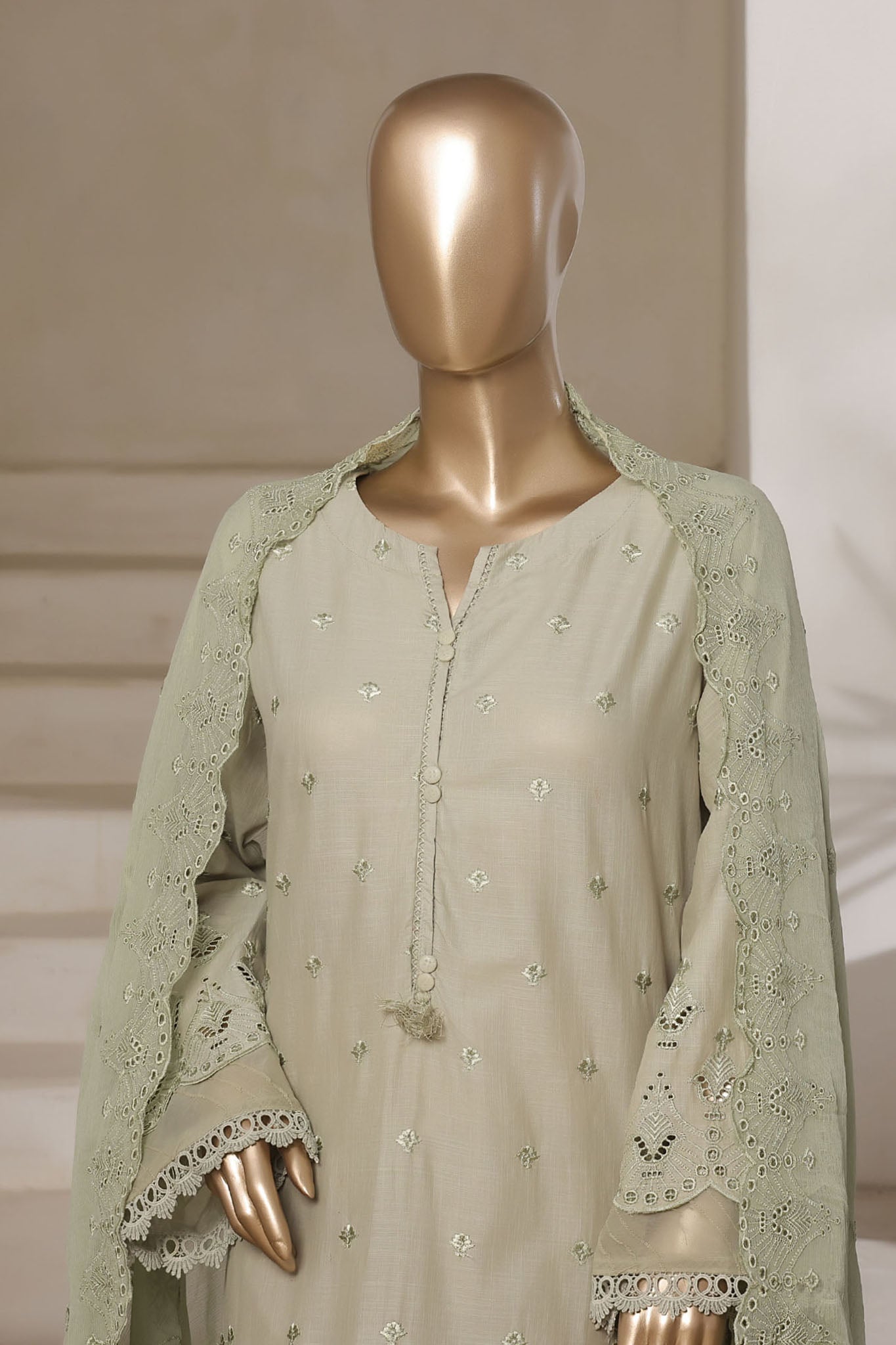 Sada Bahar Stitched 3 Piece Luxury Emb Chikankari Collection'2025-CK-PISTA
