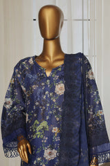 Laser Fusion By Sada Bahar Stitched 3 Piece Chikankari Collection'2025-CKP-Blue