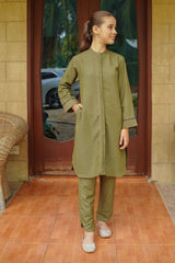 The Cotton Karandi 2-Pc Suit combines effortless style and comfort, making it the perfect choice for any occasion, from casual outings to festive celebrations!
