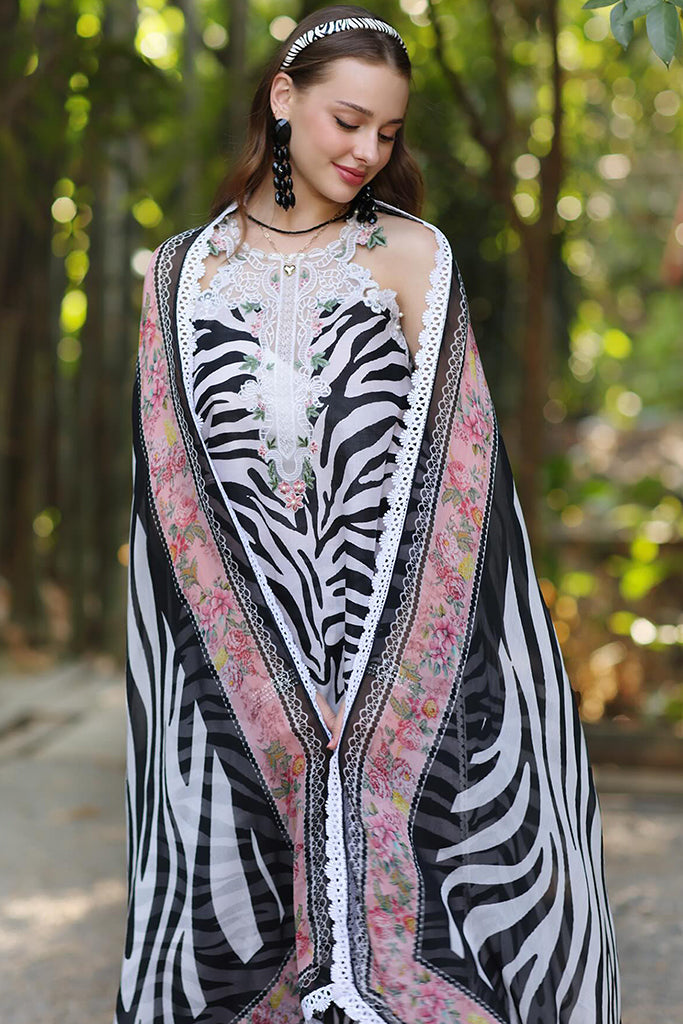 Noor By Saadia Asad Unstitched 3 Piece Eid Luxe Printedkari Collection-01-B
