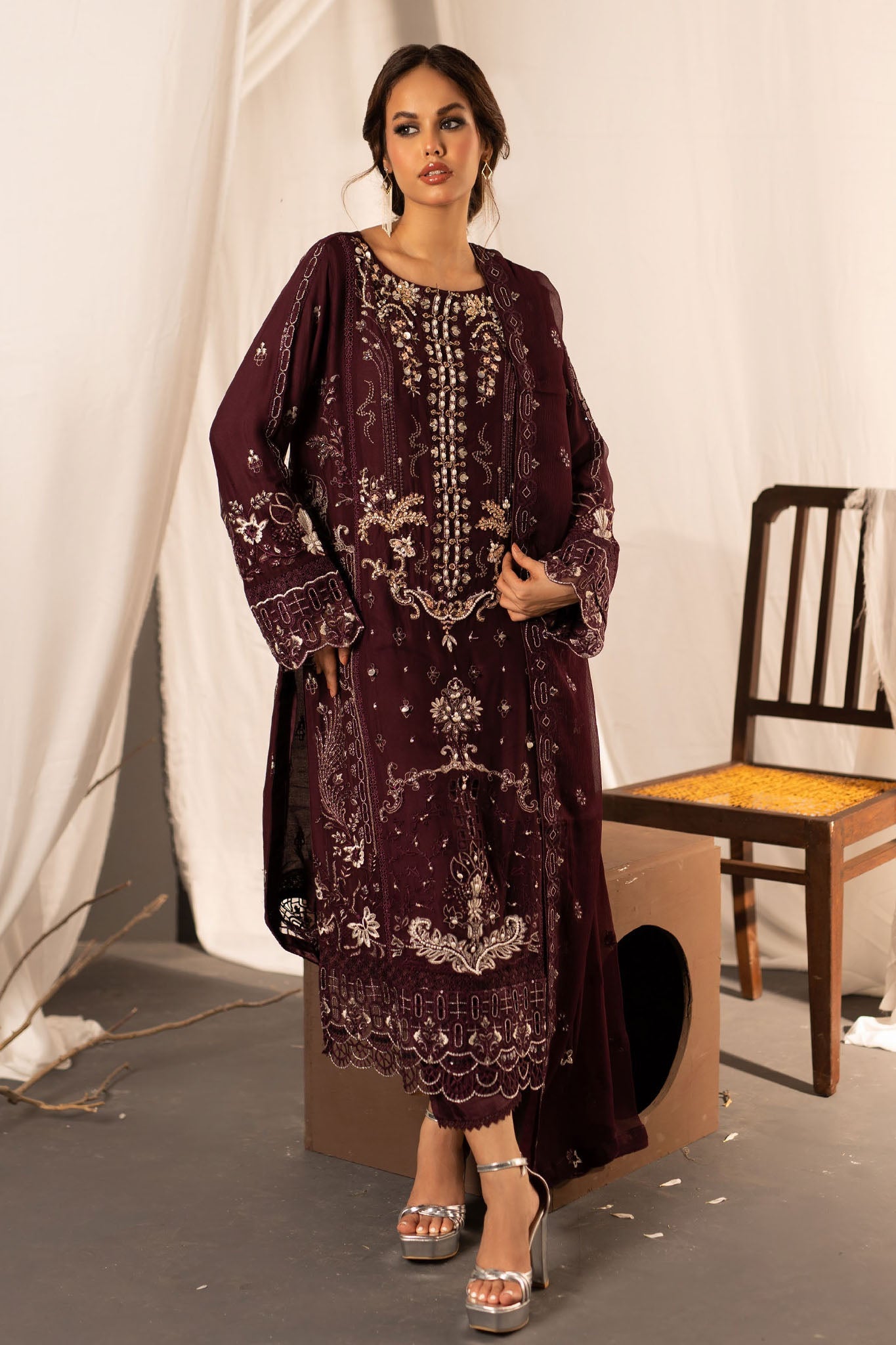 Dastan By Guzel Stitched 3 Piece Luxury Formals Collection'2024-D-02-Suroor