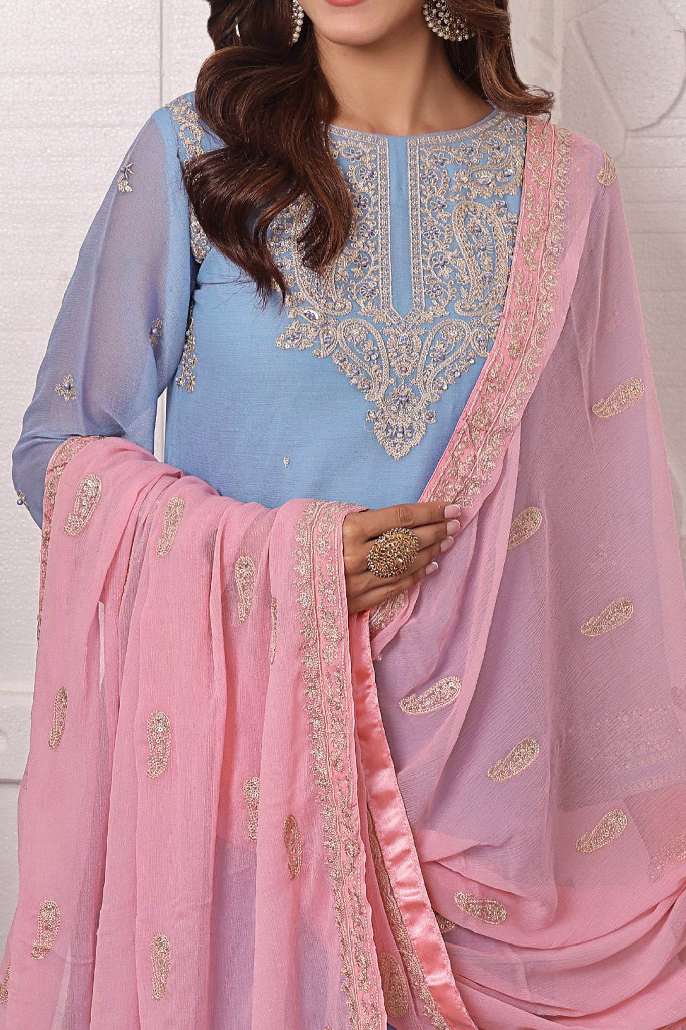 Florum By Soghat Unstitched 3 Piece Luxury Formals Handwork Chiffon Collection'2024-D-04