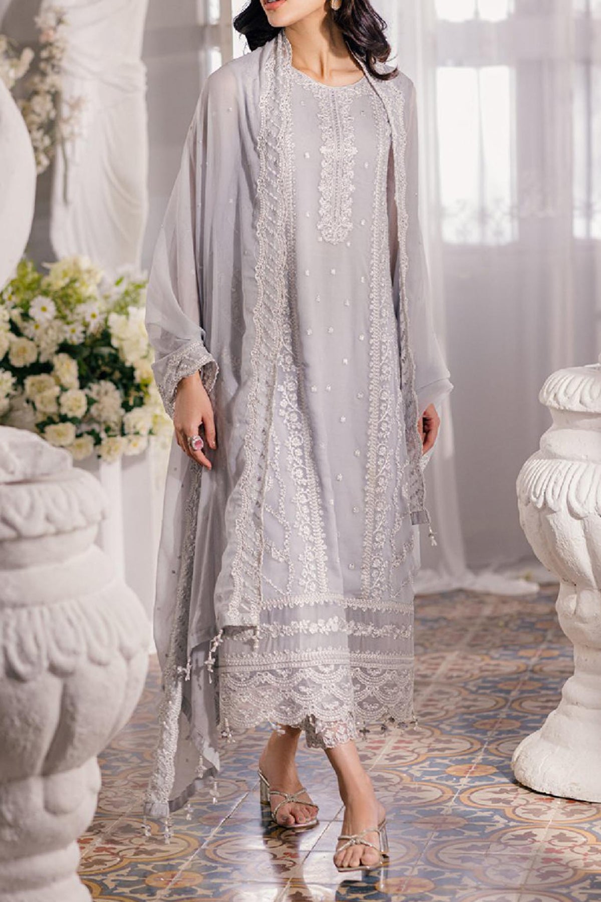 Eid Drop 1 By Azure Unstitched 3 Piece Ensembles Chiffon Collection'2024-D-05-Moon Storm